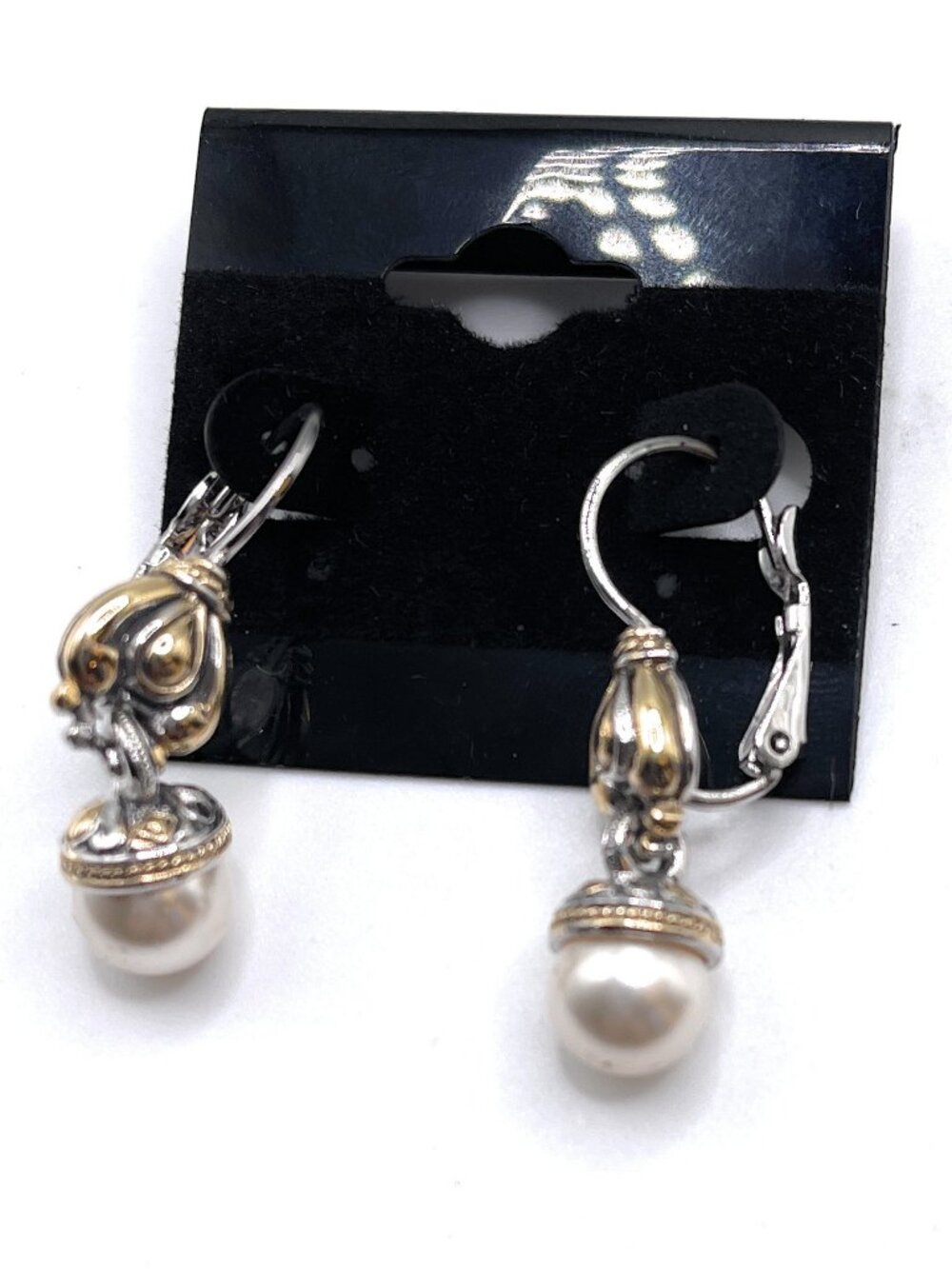 Brighton Vintage Pearl Leverback Earrings - 9601